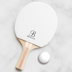Classic Personalised Script Monogram and Name Ping Pong Paddle