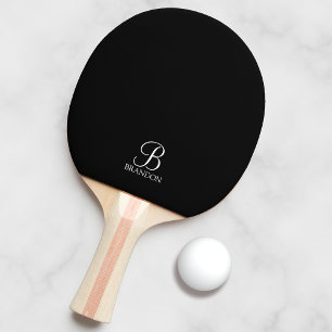 Classic Personalised Script Monogram and Name Ping Pong Paddle