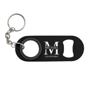 Classic Personalized Groomsman Monogram and Name