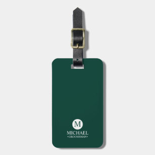Classic Personalized Groomsmen Monogram and Name Luggage Tag