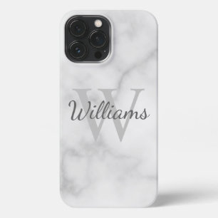 Classic Personalized Monogram and Name Marble iPhone 13 Pro Max Case