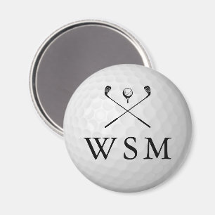 Classic Personalized Monogram Golf Ball Magnet