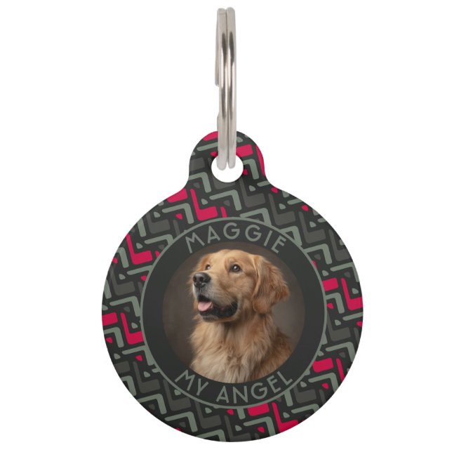 Classic Pet Owner Gift Idea Chevron Symmetry  Tag (Front)