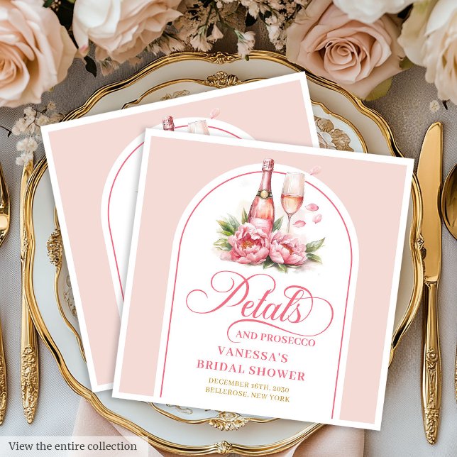 Classic Petals and Prosecco Gold Accent Napkins (Classic Petals and Prosecco Gold Accent Napkins)