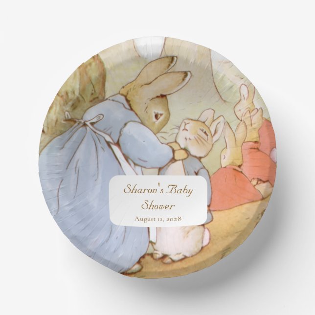 Classic Peter Rabbit Baby Shower Paper Plate (Front)