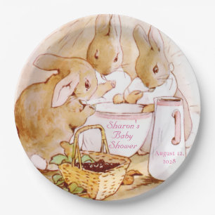 Classic Peter Rabbit Girl Baby Shower Paper Plate