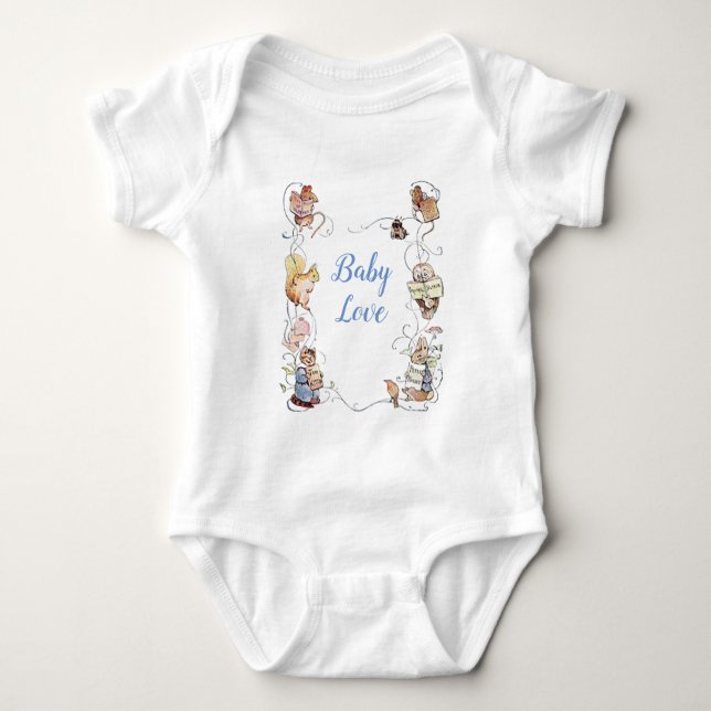 Classic Peter the Rabbit Baby Shower Baby Bodysuit (Front)