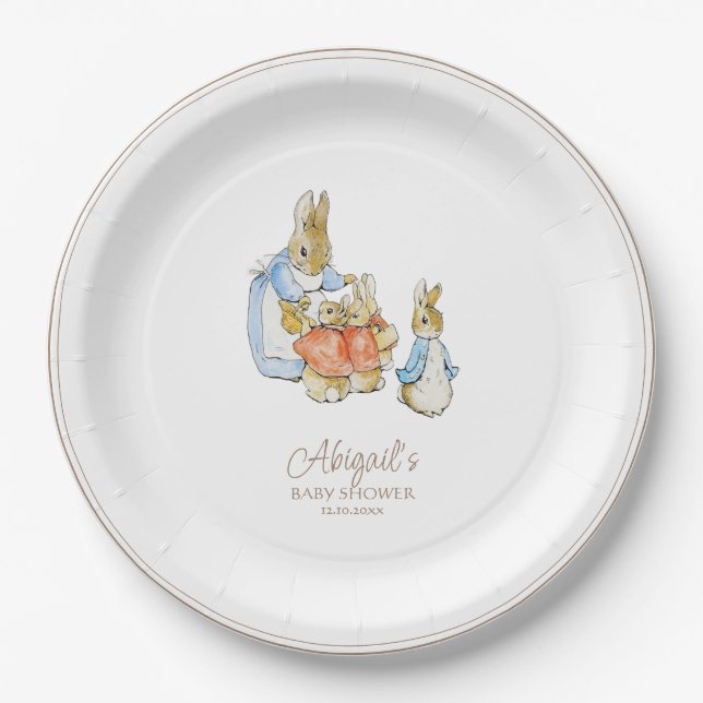 Classic Peter the Rabbit Baby Shower Paper Plate (Front)