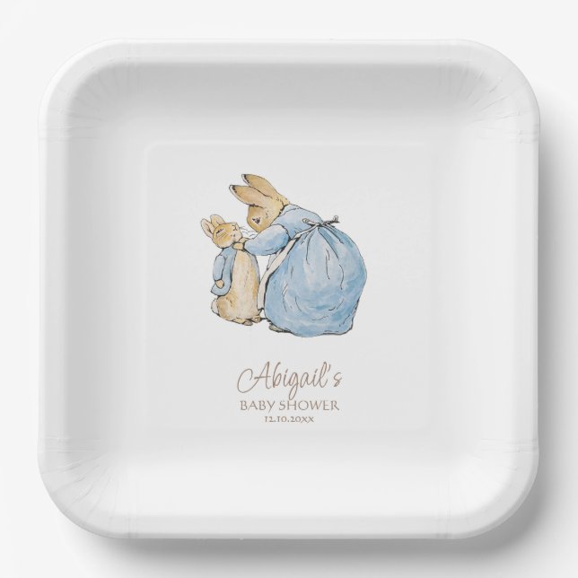 Classic Peter the Rabbit Baby Shower Paper Plate (Front)
