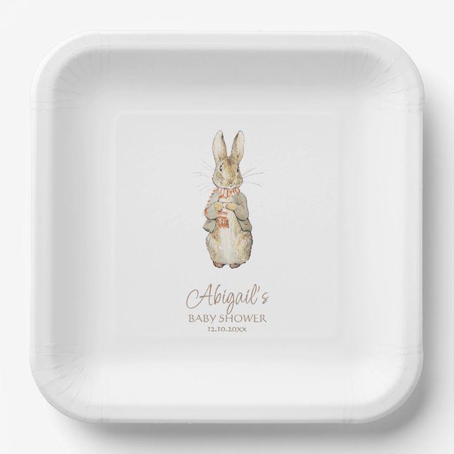 Classic Peter the Rabbit Baby Shower Paper Plate (Front)