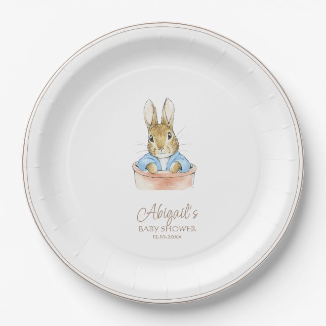 Classic Peter the Rabbit Baby Shower Paper Plate (Front)