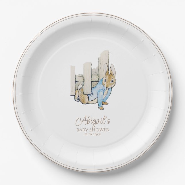 Classic Peter the Rabbit Baby Shower Paper Plate (Front)