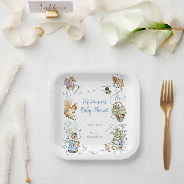 Classic Peter the Rabbit Baby Shower  Paper Plate (Wedding)