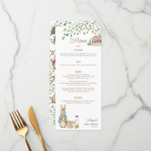 Classic Peter the Rabbit Beatrix Potter Baby Showe Menu