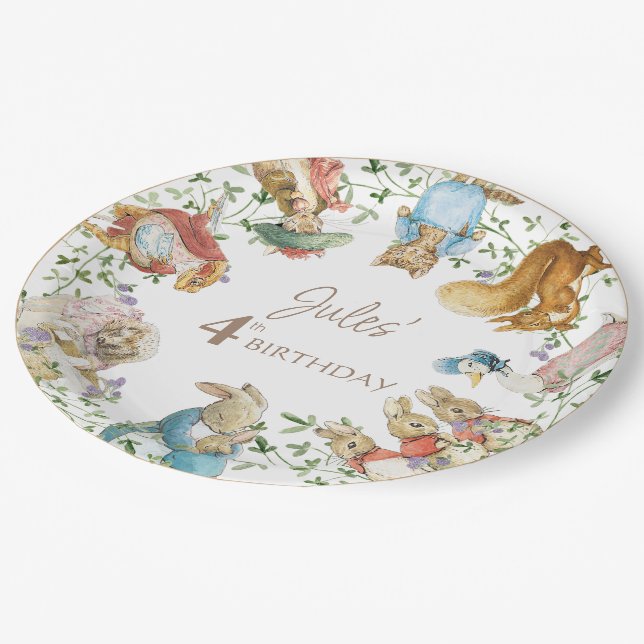 Classic Peter the Rabbit Birthday Paper Plate (Angled)