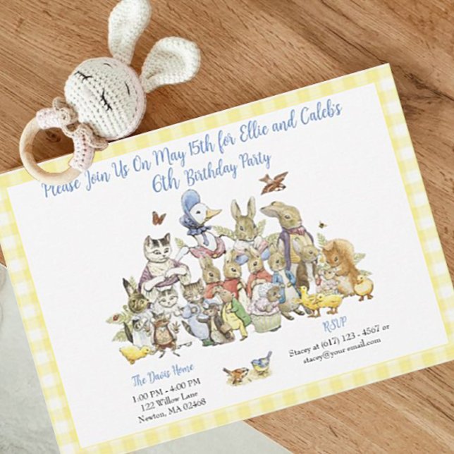 Classic Peter the Rabbit Birthday Party Invitation (Creator Uploaded)