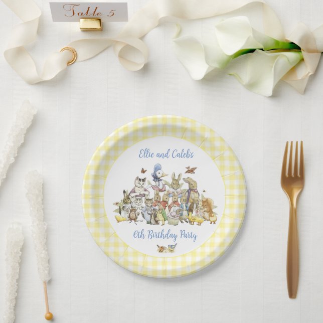 Classic Peter the Rabbit Birthday Party  Paper Plate (Wedding)