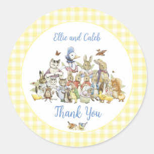 Classic Peter the Rabbit Birthday Thank You  Round Sticker