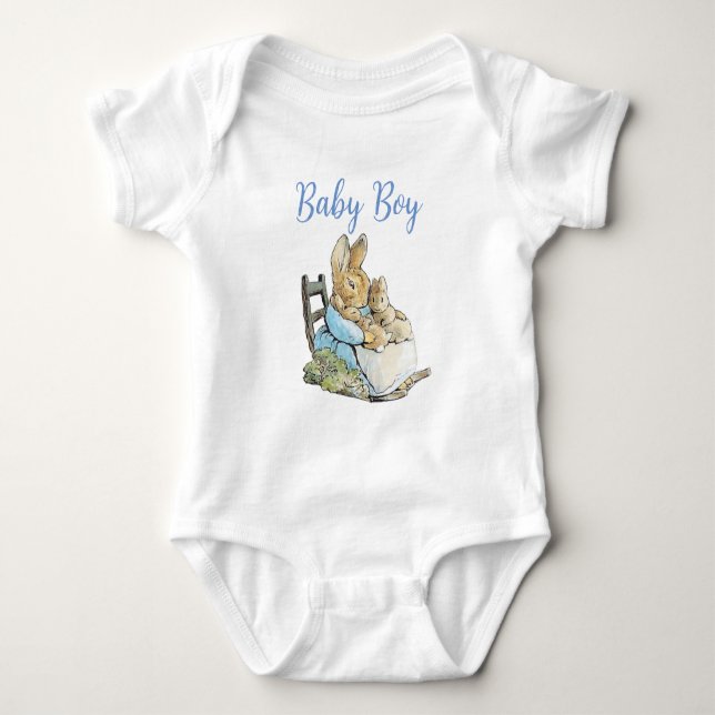 Classic Peter the Rabbit Twins Personalised Baby Bodysuit (Front)