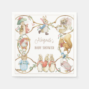 Classic Peter the Rabbit Winter Baby Shower Napkin