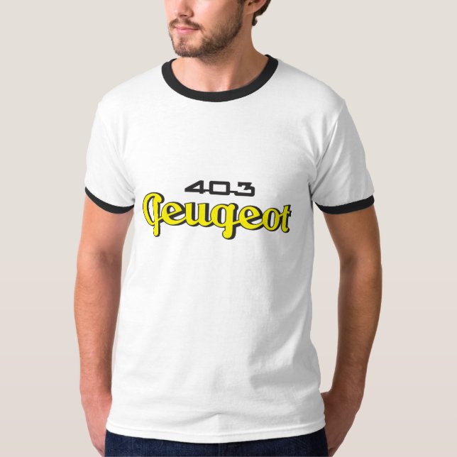 Classic Peugeot 403 script emblem T-Shirt (Front)