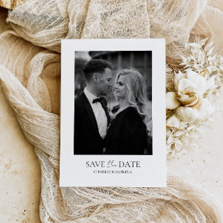 Classic Photo and Text Wedding Save the Date Announcement Postcard