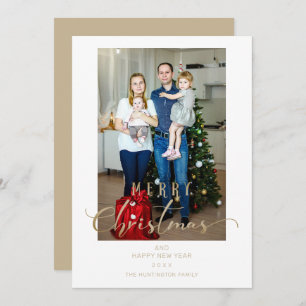 Classic Photo Christmas Whimsical Script Quote