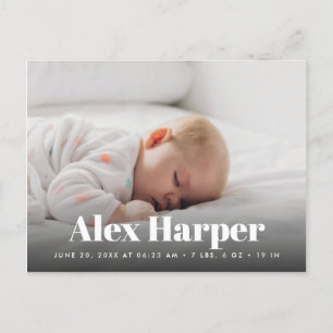 Classic photo collage Birth Announcement Postcard