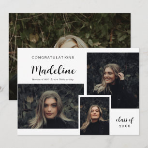 Classic Photo Collage Modern Graduation Announcement