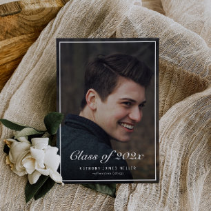 Classic photo college graduation announcement