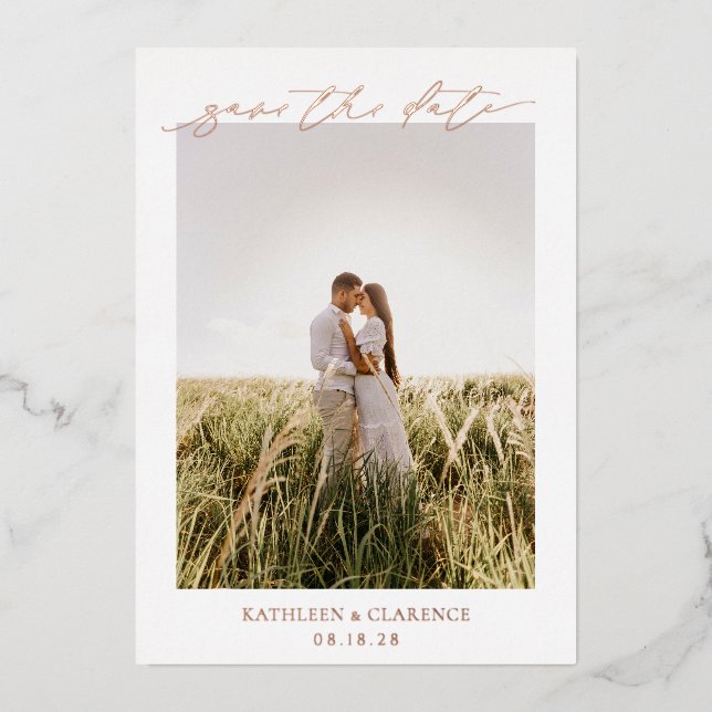 Classic Photo Elegant Wedding Save the Date (Front)