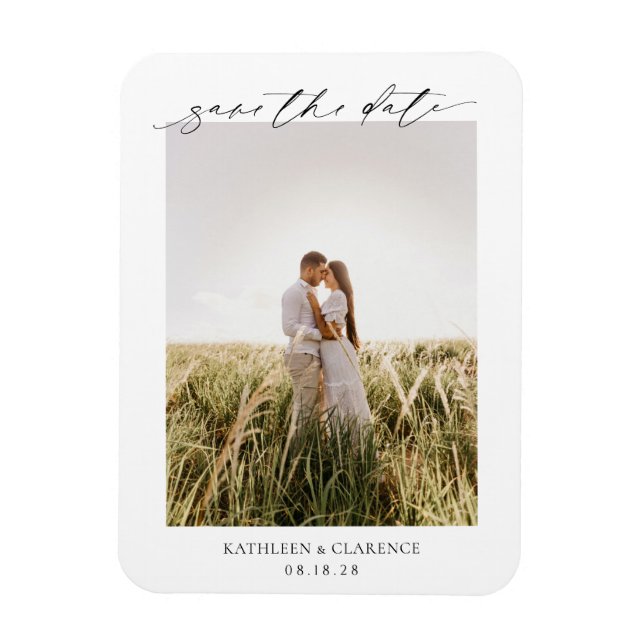 Classic Photo Elegant Wedding Save the Date Magnet (Vertical)