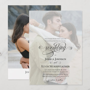 Classic Photo Overlay Simple Elegant Wedding Invitation