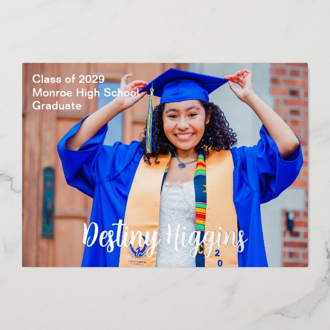 Classic Photo Simple Real Foil Invitation (Front)