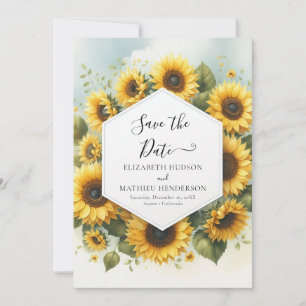 Classic Photo Sunflower Wedding Save The Date