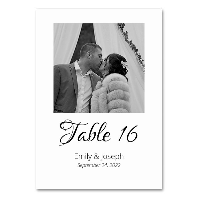 Classic Photo Table Numbers (Front)