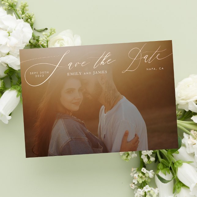 Classic Photo The Wedding Rose Gold Save The Date (Creator Uploaded)