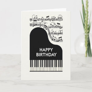 Classic Piano Birthday Card