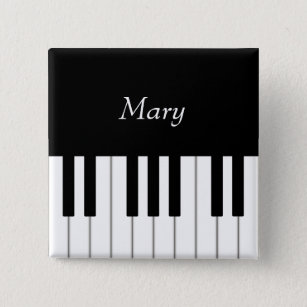 Classic Piano Keyboard Personalised Music 15 Cm Square Badge