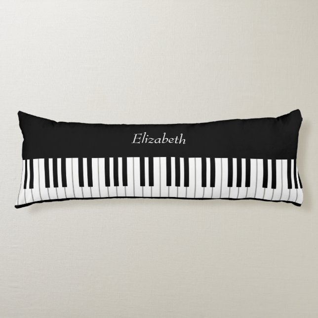 Classic Piano Keyboard Personalised Music Body Cushion (Front)