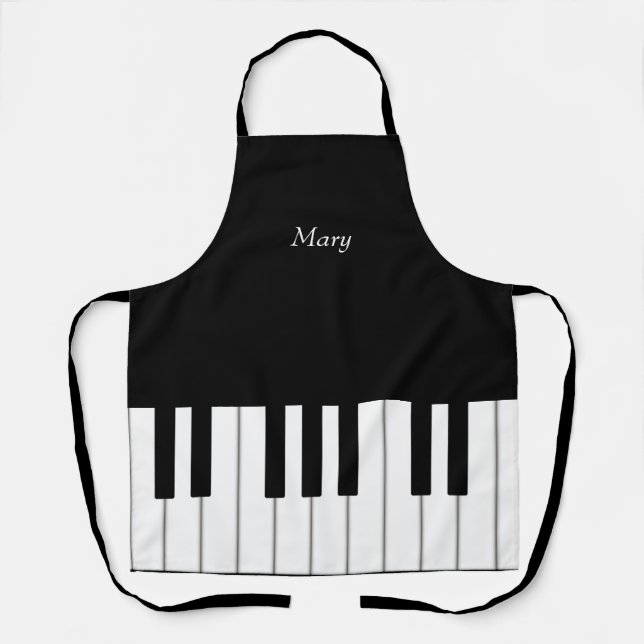 Classic Piano Keyboard Personalised Music Lover's Apron (Front)