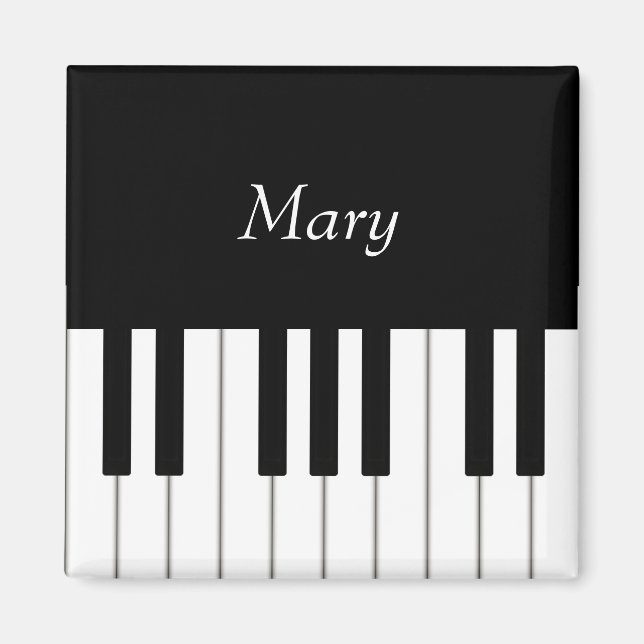 Classic Piano Keyboard Personalised Music Magnet (Front)