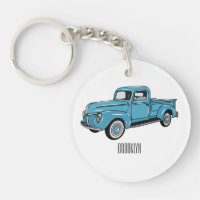 Classic pick up truck cartoon illustration