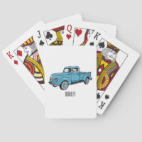Classic pick up truck cartoon illustration