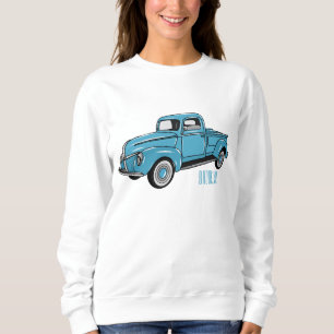 Classic pick up truck cartoon illustration sweatshirt