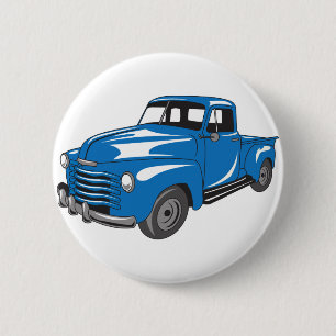 Classic Pickup Truck 6 Cm Round Badge