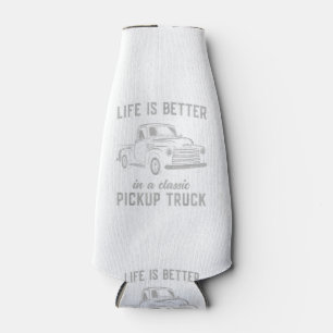 Classic Pickup Truck Guy Vintage Bottle Cooler