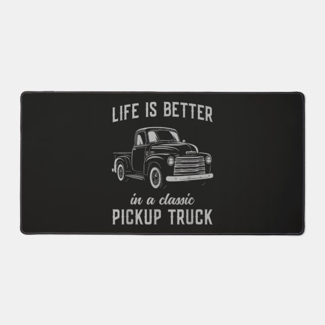 Classic Pickup Truck Guy Vintage Desk Mat (Front)