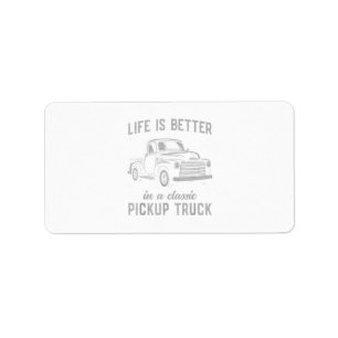 Classic Pickup Truck Guy Vintage Label