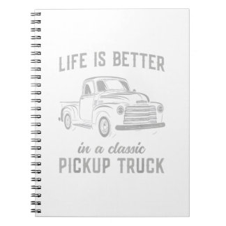 Classic Pickup Truck Guy Vintage Notebook